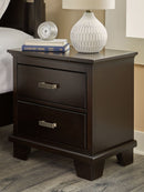 Covetown - Two Drawer Night Stand - Dark Brown