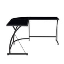 Janison - Writing Desk - Black Glass & Black