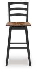 Wildenauer - Tall Swivel Barstool (Set of 2) - Brown / Black