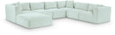 Shaggy - 7 Piece Modular U-Shaped Sectional With Ottoman