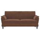 Selma - 2 Piece Velvet Upholstered Crescent Arm Sofa Set - Rust