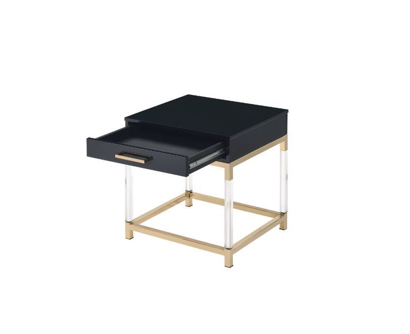 Adiel - End Table - Black & Gold