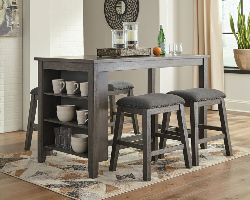 Caitbrook - Gray - Rectangular Dining Room Counter Table