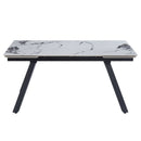 Damita - Ceramic Top Dining Table - White & Black