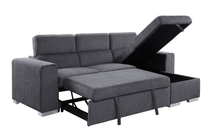 Natalie - Sectional Sofa - Gray Chenille