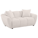 Destino - Chenille Upholstered Splayed Arm Loveseat - Greige