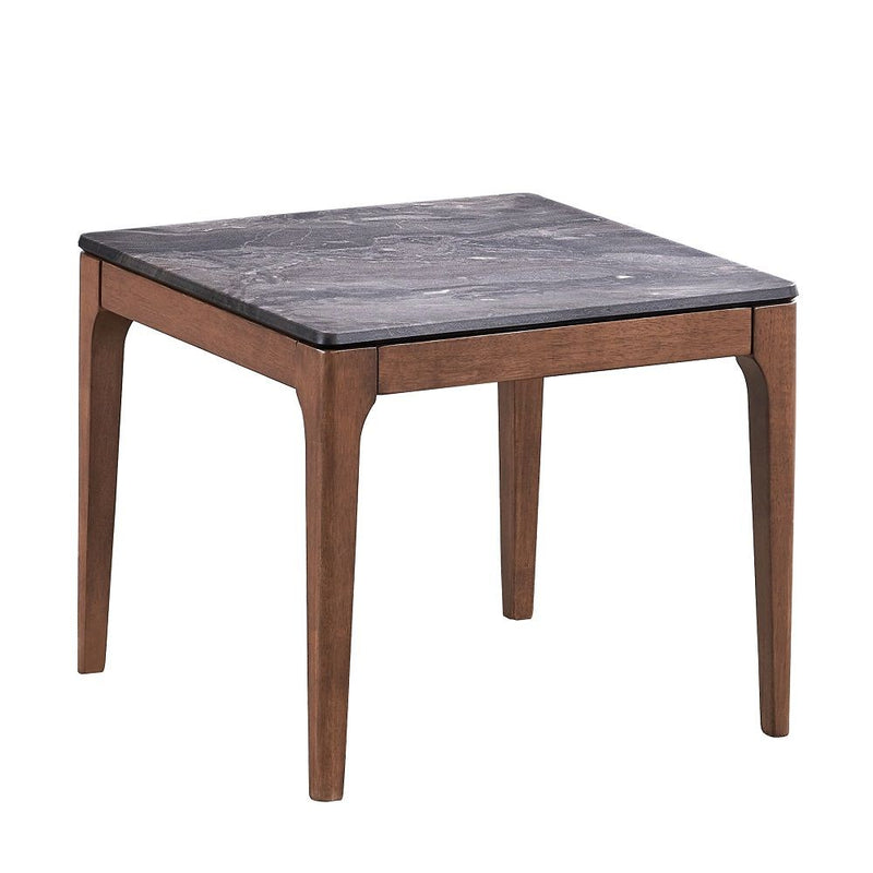 Bevis - End Table - Engineered Stone Top & Walnut