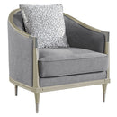 Fernando - Chair With Pillow - Gray Chenille & Champagne