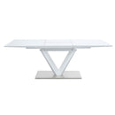 Gallegos - Dining Table With Leaf - White High Gloss