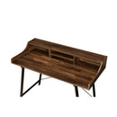 Sange - Writing Desk With USB - Walnut & Black
