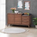 Bevis - Server - Green Fabric & Walnut