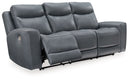 Mindanao - 2 Pc. - Power Reclining Sofa, Power Reclining Loveseat with Console - Steel