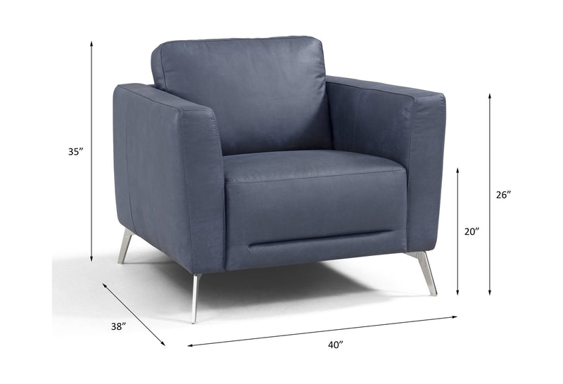 Astonic - Chair - Blue Leather
