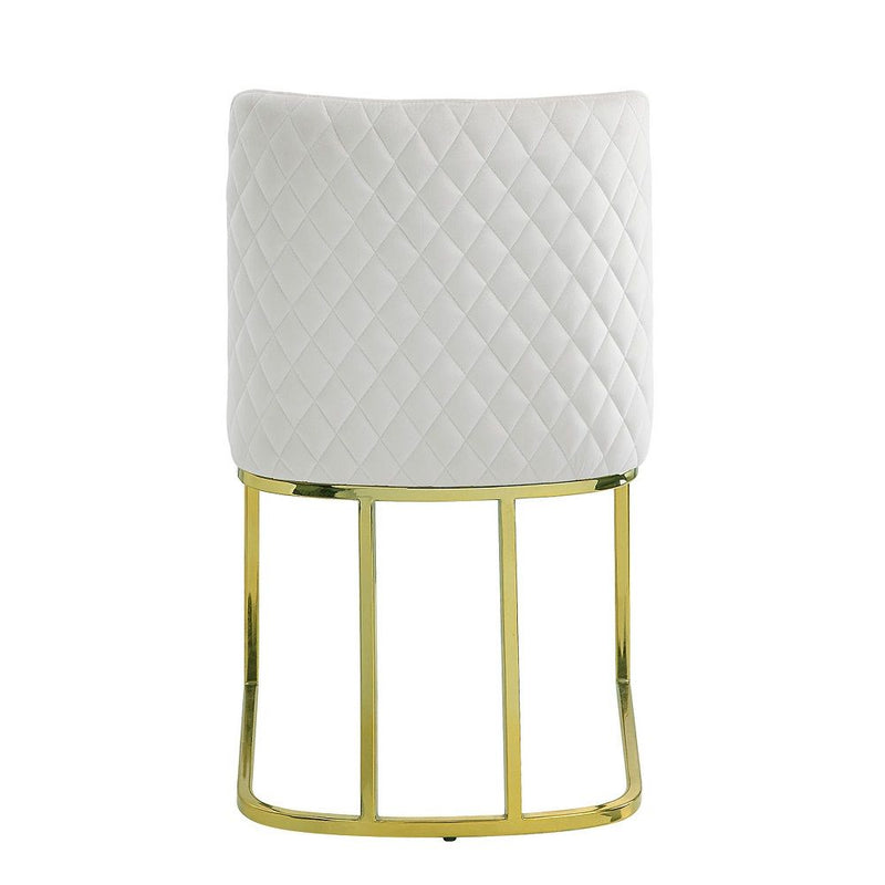 Zazie - Side Chair (Set of 2) - White Velvet & Gold