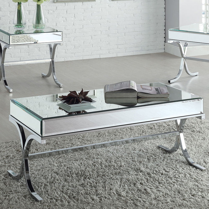 Yuri - Coffee Table - Mirrored & Chrome