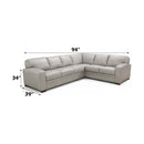 Goma - Sectional Sofa With Sleeper - Light Gray Top Grain Leather