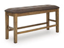 Urbinforte - Double Counter Height Upholstered Bench - Light Brown