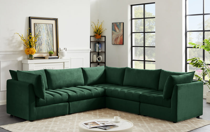 Jacob - Modular Sectional 5 Piece - Green - Fabric