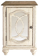 Realyn - Chair Side End Table - Insert Mirror - White / Brown
