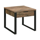 Aflo - End Table - Weathered Oak & Black