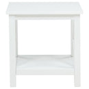 Skyview - Square Pine Wood Side End Table With Shelf - White