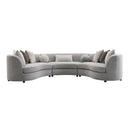 Ivria - Sectional Sofa With 9 Pillows - Gray Boucle