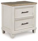 Shaybrock - Two Drawer Night Stand - Antique White / Brown