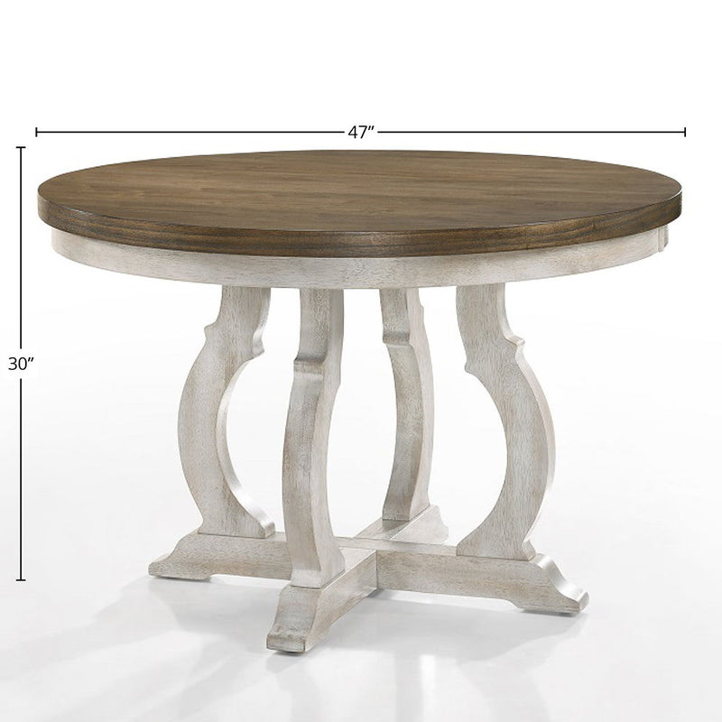 Cillin - Round Dining Table - Walnut & Antique White