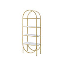 Lightmane - Bookshelf - White High Gloss & Gold