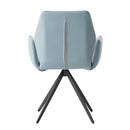 Segismunda - Arm Chair With Swivel - Light Blue Leather & Black