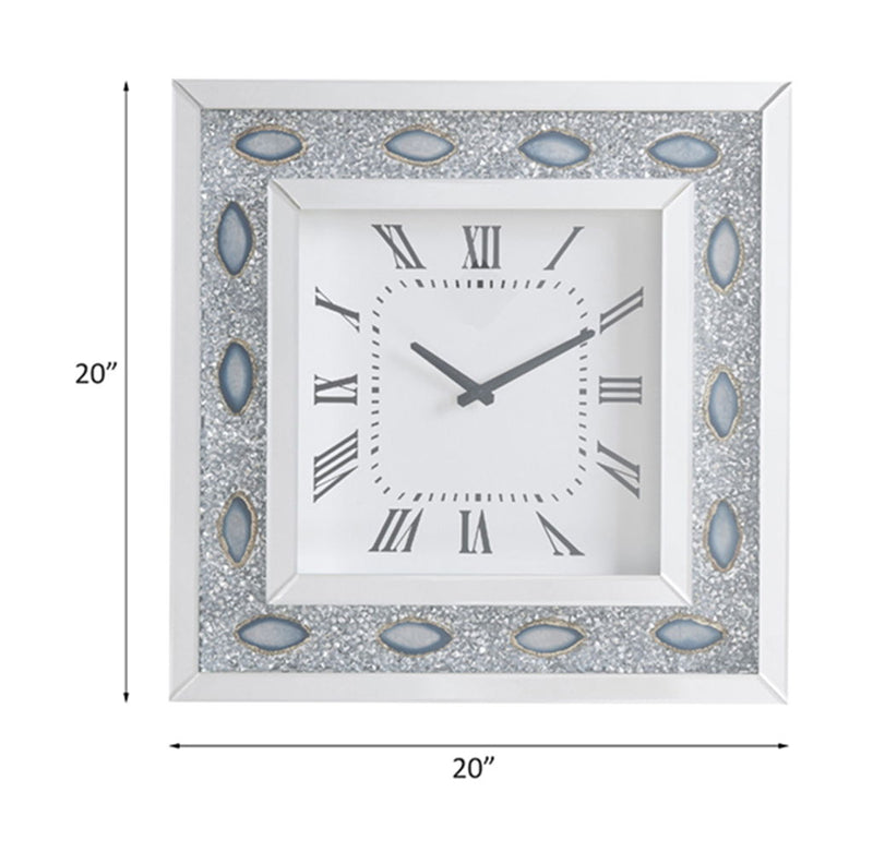Sonia - Wall Clock - Mirrored & Faux Agate