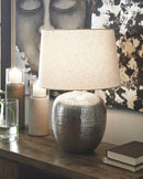 Magalie - Metal Table Lamp  - Antique Silver Finish