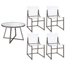 Jillian - 5 Piece Round Mirror Top Dining Set - Black Nickel