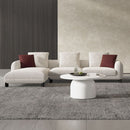 Mardi - Sectional Sofa With 6 Pillows - Maroon & Beige Tweed