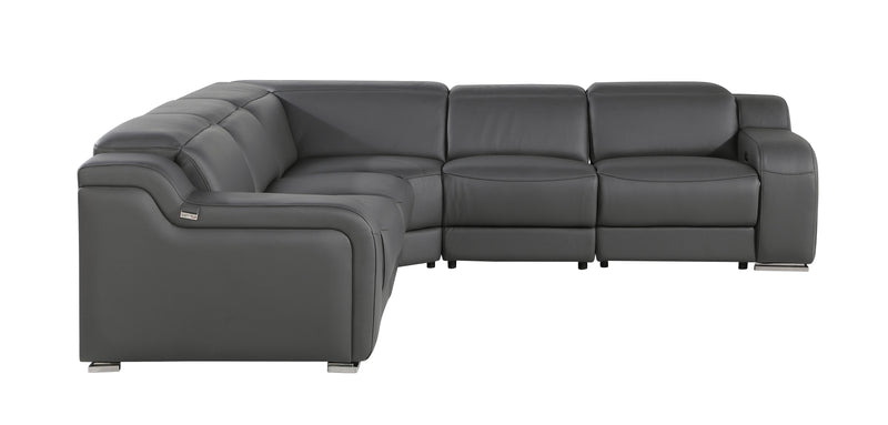 1116 - Power Reclining Italian Leather Sectional