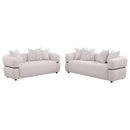 Jeanette - Fabric Upholstered Round Arm Sofa Set