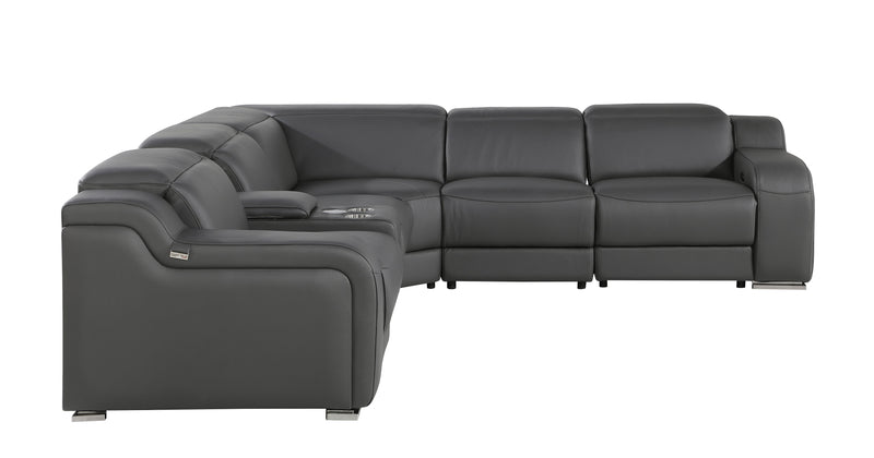 1116 - Power Reclining Italian Leather Sectional