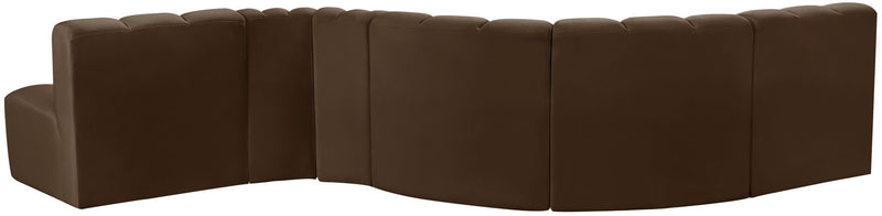 Arc - Velvet 6 Piece Curved Modular Sofa