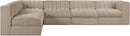 Rummi - Velvet Performance Fabric Upholstered 6 Piece Modular Sectional
