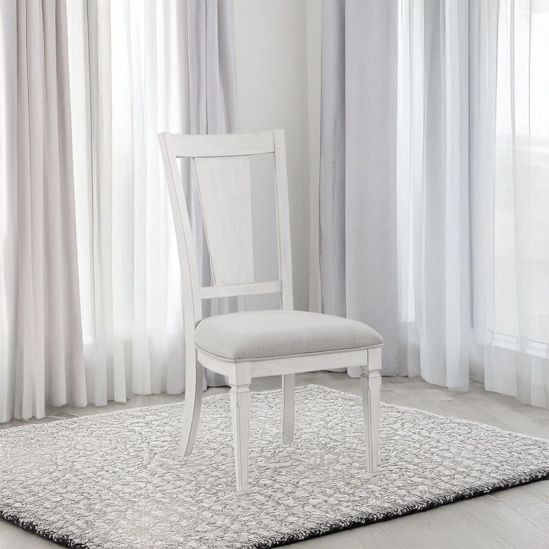 Katia - Side Chair (Set of 2) - Light Gray Linen & Weathered White