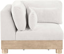 Turin - Chenille Fabric Upholstered Modular Corner Chair - Natural Base
