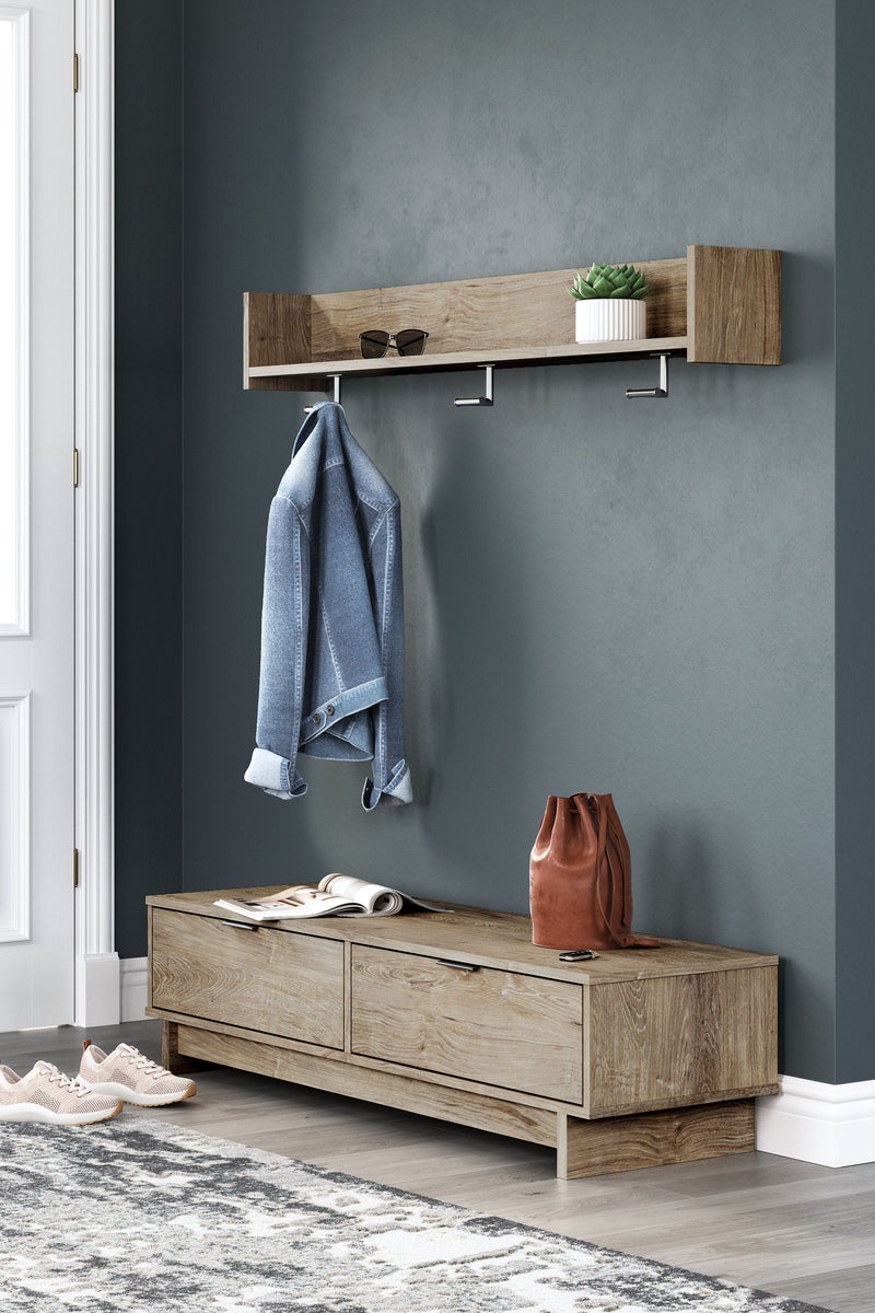 Oliah - Natural - Bench With Coat Rack