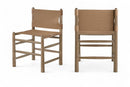 Santos - Vegan Leather Upholstered Dining Chair With Stained Brown Base (Set of 2)