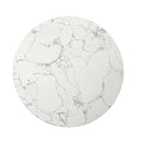Clayten - End Table - White Natural Marble Top & Espresso