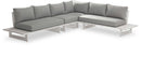 Maldives - 4 Piece Water Resistant Outdoor Patio Modular Sectional With White Base