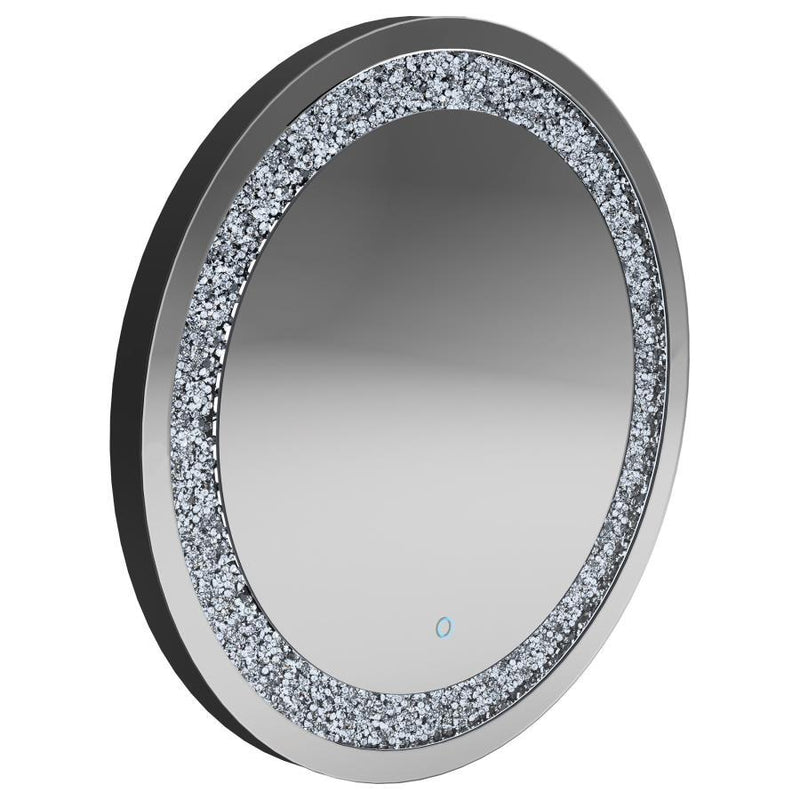 Landar - Round LED Light Wall Mirror - Silver