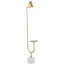 Jodie - Adjustable Floor Lamp Side Table - Antique Brass