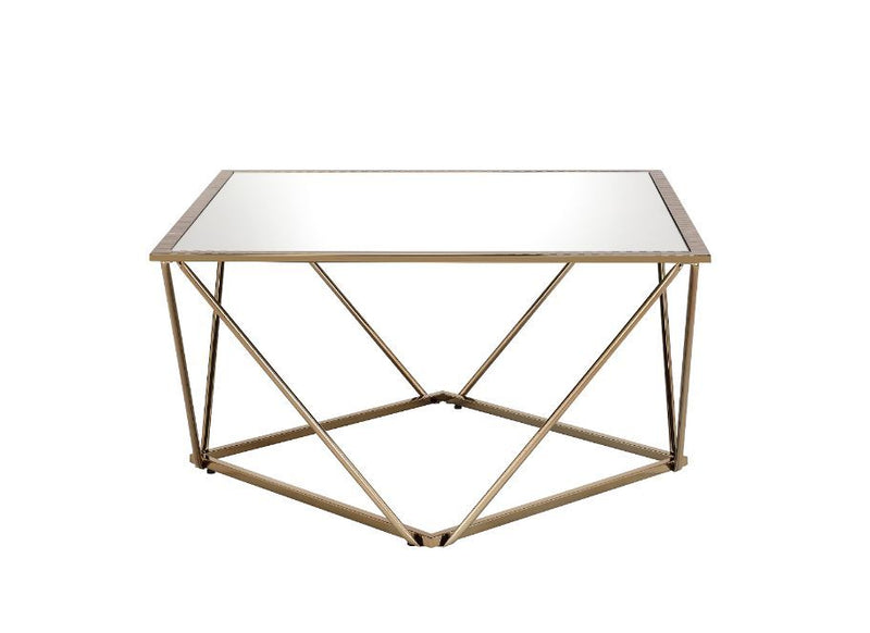 Fogya - Coffee Table - Mirrored & Champagne Gold Finish