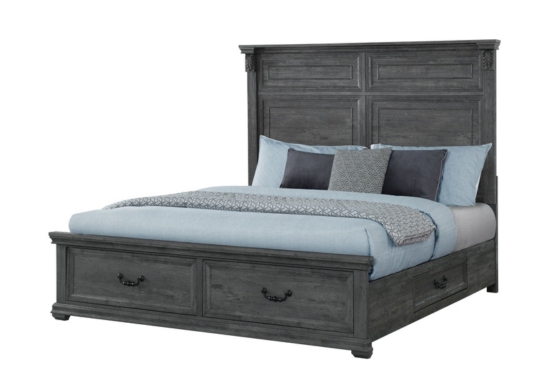 Tatum - 5 Piece King Bedroom Set With Storage - Dark Gray