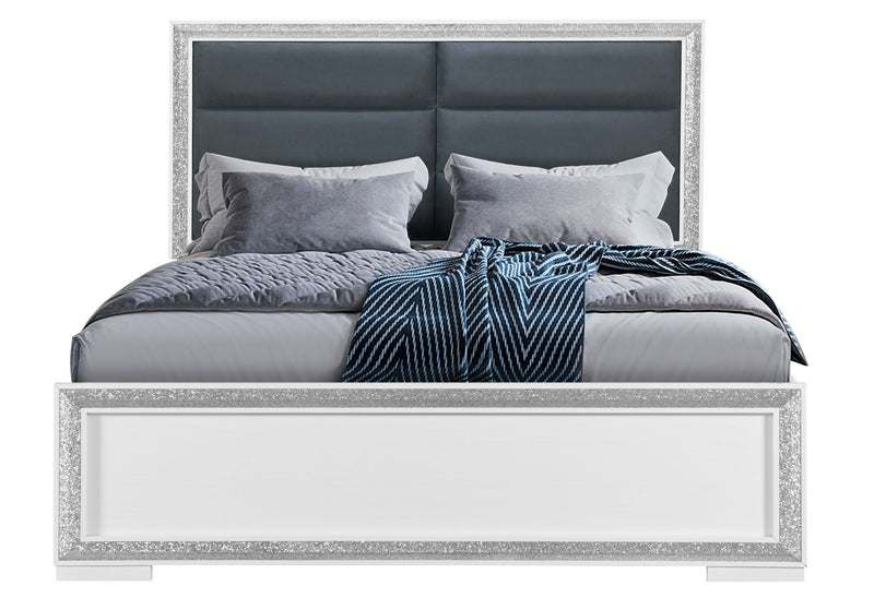 Andros - Full Bed With LED - Silver